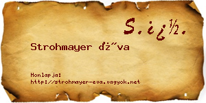 Strohmayer Éva névjegykártya